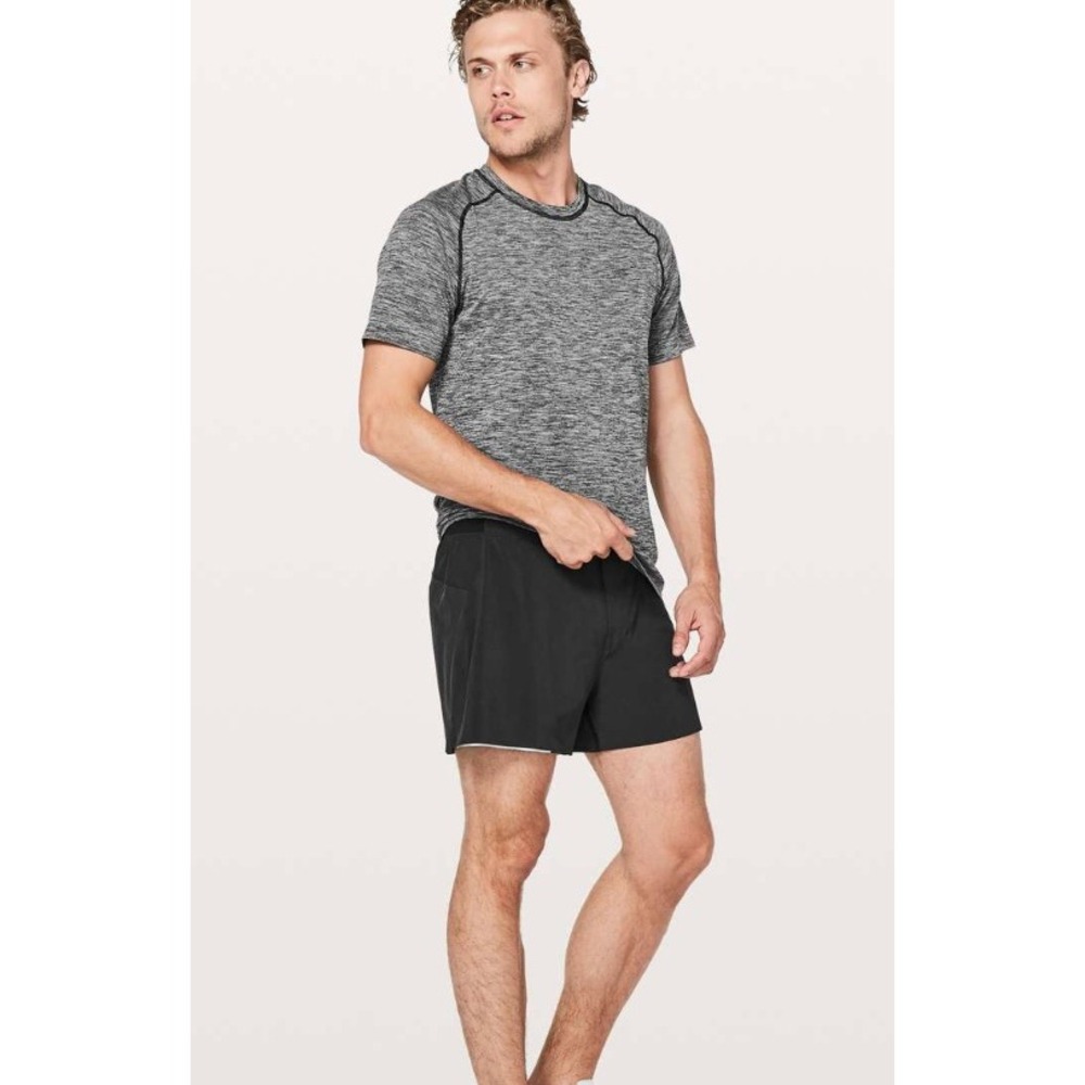 Lululemon Surge Short Out Of Mind Liner 4" Small Black Reflective Activewear
